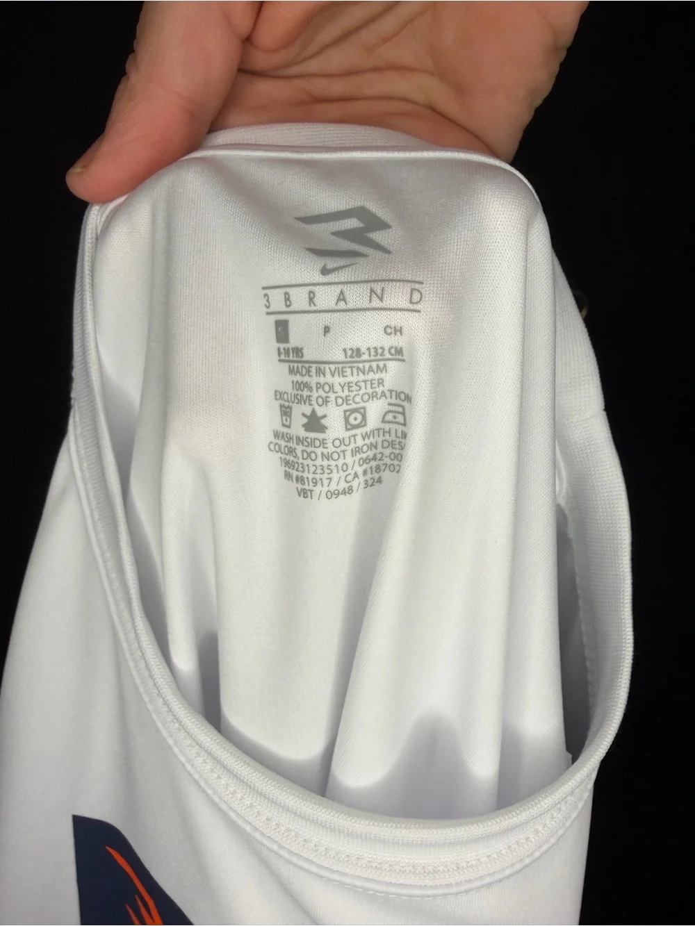 Nike White Short-Sleeve Tee with Navy and Orange Graphic 0401
